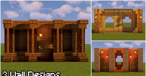 3 Wall Designs! : Minecraft | Minecraft construction, Minecraft designs ...