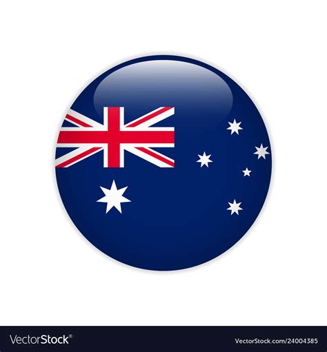 Australia flag on button Royalty Free Vector Image