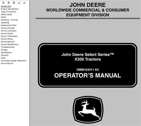 John Deere X300 Operators Manual PDF