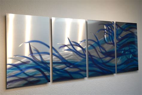 Resonance Blue- Metal Wall Art Abstract Contemporary Modern Decor on ...