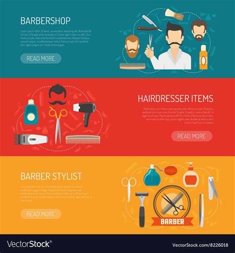 Barber horizontal banner Royalty Free Vector Image