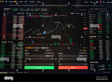 Crypto currency chart with values moving up and down, trading ...