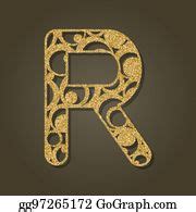 Vector Illustration - Gold letter d for laser cutting. english alphabet. vector illustration ...
