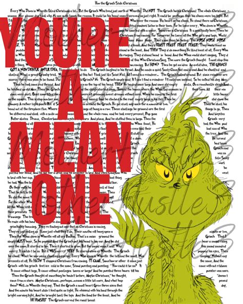 Mr. Grinch Youre a Mean One - Etsy