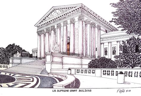 US Supreme Court Building Drawing by Frederic Kohli | Pixels