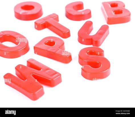 Colorful magnetic letters isolated on white Stock Photo - Alamy