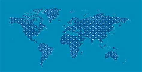 Premium Vector | Abstract blue world map vector illustration background