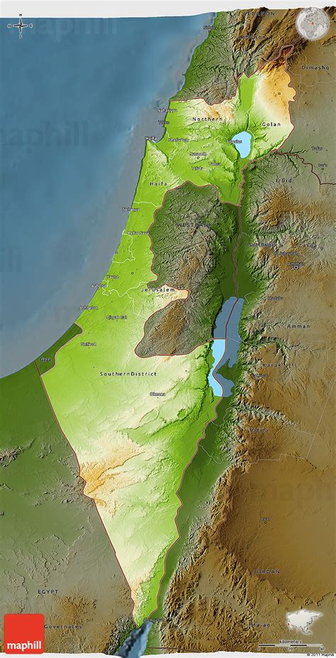 3d Topographic Map Of Israel - Map Of San Ignacio Belize