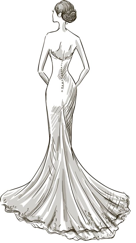 Wedding dress Drawing - dress png download - 1041*1854 - Free Transparent Wedding Dress png ...