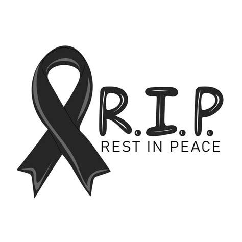 Rest in peace. Banner with hand drawn black ribbon cross 21748343 Vector Art at Vecteezy