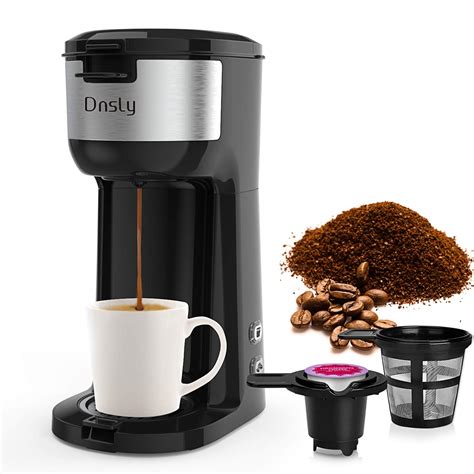 Dnsly + Coffee Maker Single Serve, K-Cup Pod & Ground Coffee 2 in 1 Coffee Machine
