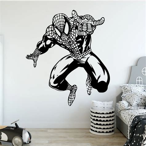 Spiderman Wall Decal Vinyl Detachable Sticker Home Decor Wall Art Kids Room Cartoon Cute living ...