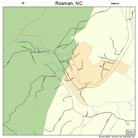 Rosman North Carolina Street Map 3758020