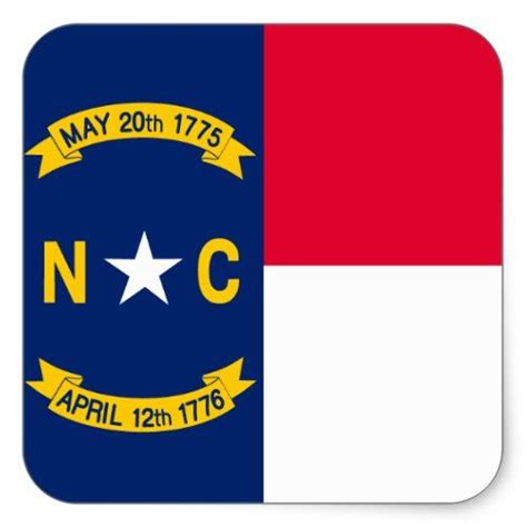 North Carolina State Flag Square Sticker | North carolina state flag, State flags, Nc flag