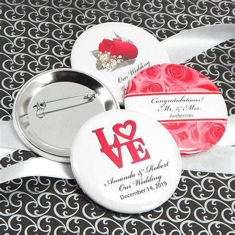 Personalized Wedding Buttons (2.25") - Famous Favors