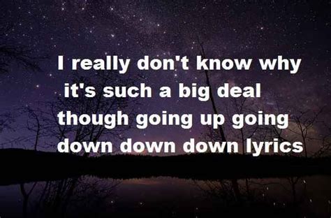 Going up going down down down tiktok song lyrics