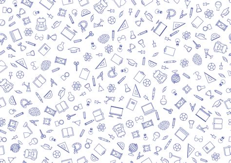 Back to School seamless icon pattern. School supplies doodle icons border. Education symbols ...