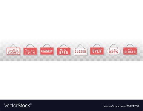 Open closed sign Royalty Free Vector Image - VectorStock