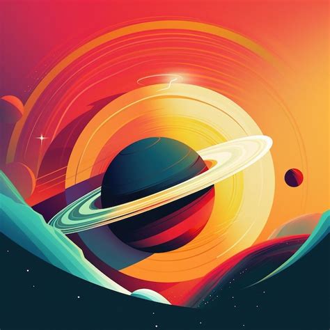 Premium AI Image | Vibrant Clean Poster of a Colorful Planet with a ...