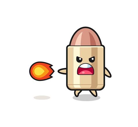 cute bullet mascot is shooting fire power 5402333 Vector Art at Vecteezy