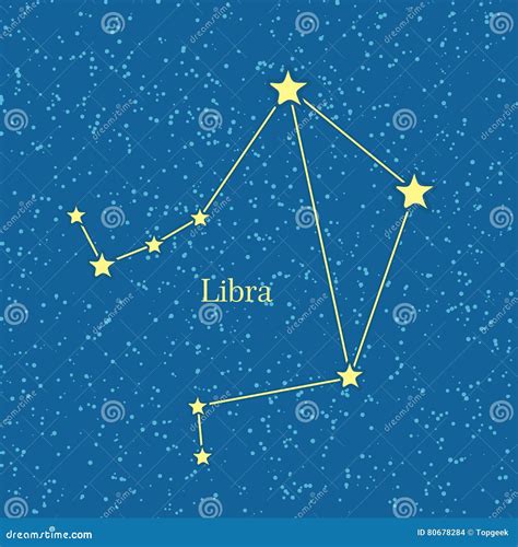 Night Sky with Libra Constellation Illustration Stock Vector ...