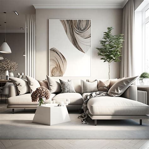 Premium Photo | Contemporary beige cloth couch enhances modern living ...