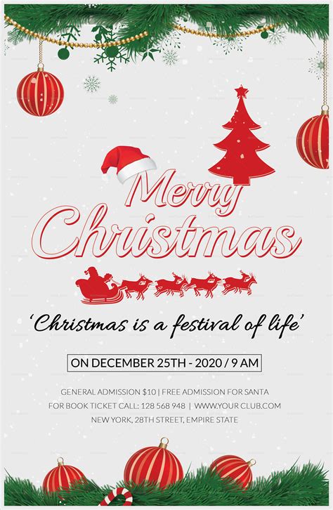 Merry Christmas Poster Template in Adobe Photoshop