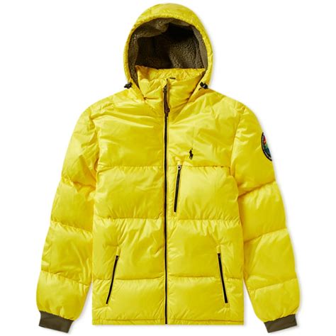 Polo Ralph Lauren Hooded Down Jacket Lemon Crush | END.