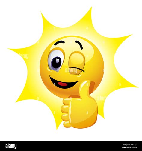 Emoticon thumbs up showing positive mood Stock Photo - Alamy