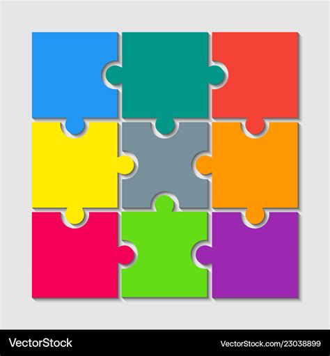 Puzzle Template 9 Pieces