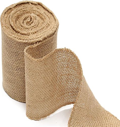 Amazon.com: Burlap Ribbon, Lainrrew 6" Wide Burlap Fabric Ribbon Craft Ribbon Natural Burlap ...