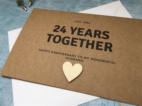 Personalised Custom 24th Anniversary Card, 24 Years Together ...