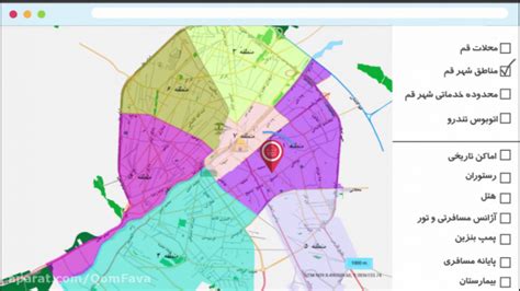 معرفی نقشه نمای شهر قم سامانه خدمات مبتنی بر نقشه شهرداری قم