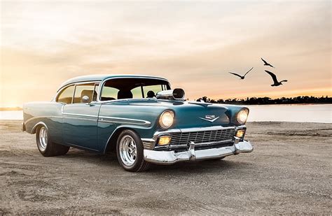 HD wallpaper: car, classic, retro, 1955, Chevrolet Bel Air, Chevy ...