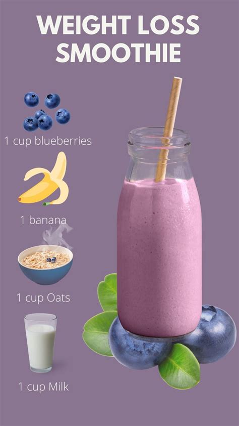 blueberry smoothie in a mason jar with ingredients to make it into a ...