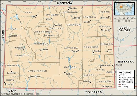 State and County Maps of Wyoming