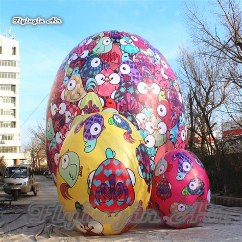 Customized Huge Inflatable Easter Egg 2m/3m/5m/6m Height Painted Colorful Egg For Outdoor Easter ...