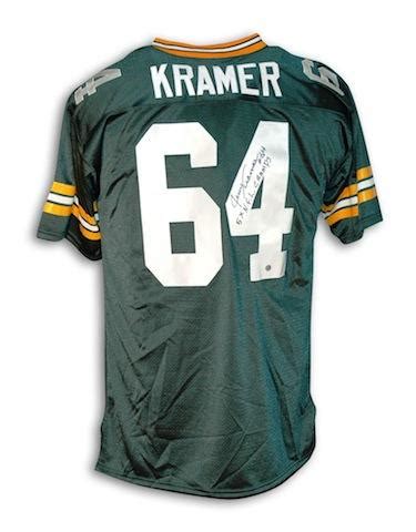 Jerry Kramer Green Bay Packers Throwback Jersey Inscribed "5X NFL ...