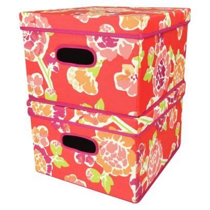 target lidded storage fabric bin | Room Essentials Red Floral 15in ...