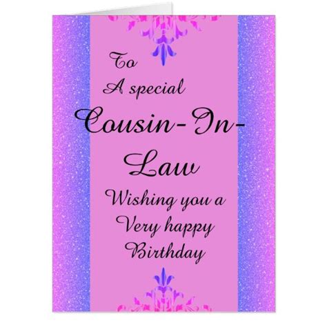 To a special cousin-in-law big birthday card | Zazzle.com