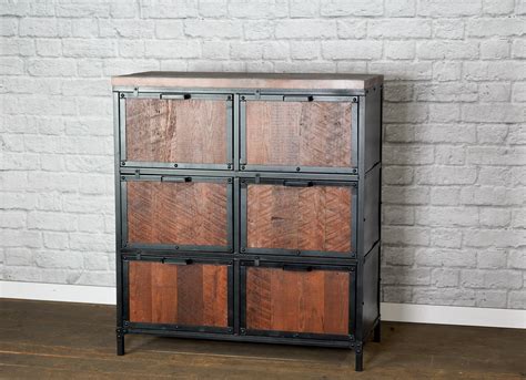 Industrial Filing Cabinet, Reclaimed Wood File Drawers – Combine 9 | Industrial Furniture