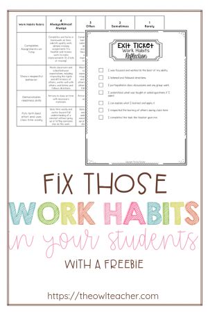 Fix Those Students' Work Habits! - The Owl Teacher