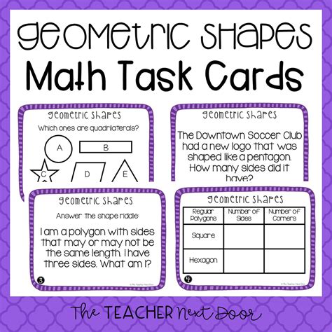 3rd Grade Geometric Shapes Task Cards | Geometric Shapes Center ...