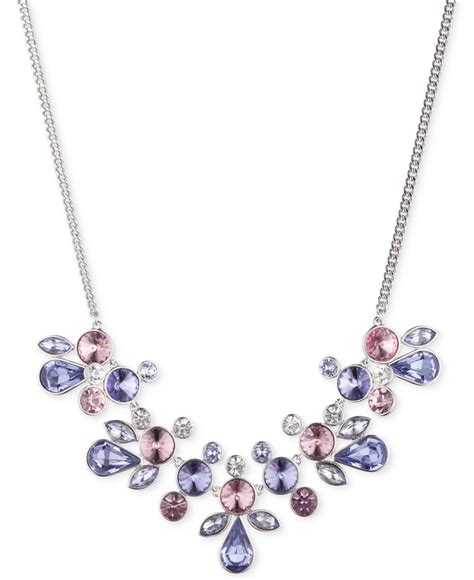 Givenchy Silver-tone Crystal Collar Necklace in Blue - Lyst