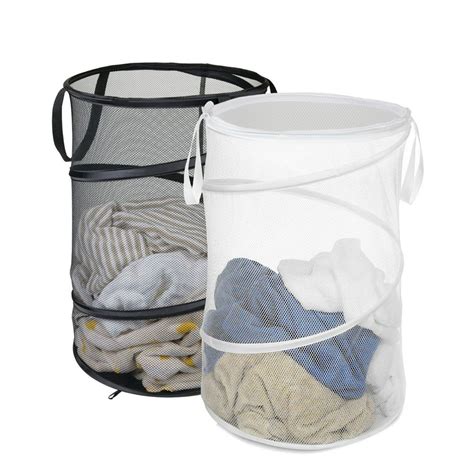 EEEkit Pop Up Mesh Laundry Hamper Portable & Collapsible Popup Laundry Basket with Reinforced ...