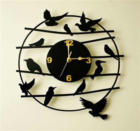 Laser cut acrylic wall clock.