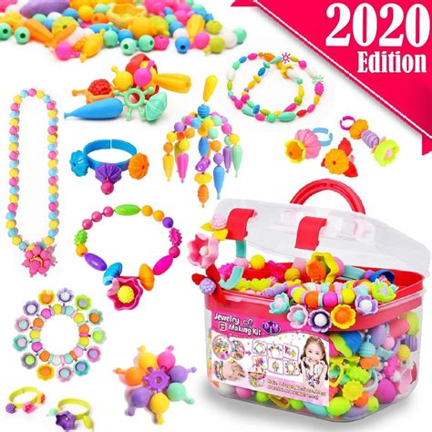 FunzBo Snap Pop Beads for Girls Toys - Kids Jewelry Making Kit Pop-Bead Art and Craft Kits DIY ...