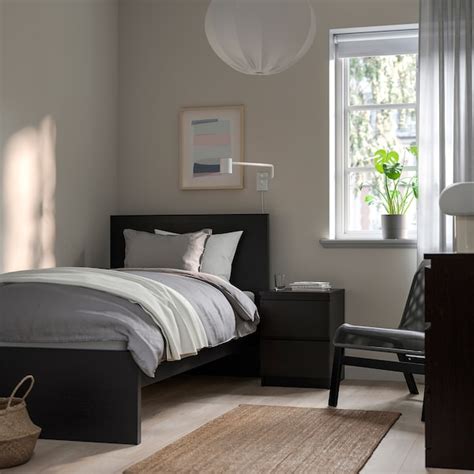 MALM Bed frame, high, black-brown - IKEA