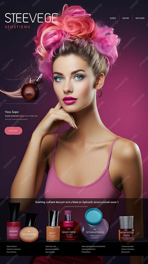 Premium AI Image | Website Layout of High End Beauty Salon for Women Vibrant and Colorful Color ...