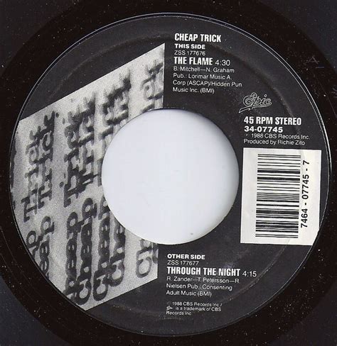 The Flame / Cheap Trick / #1 on Billboard 1988 | Cheap trick, 45 rpm ...